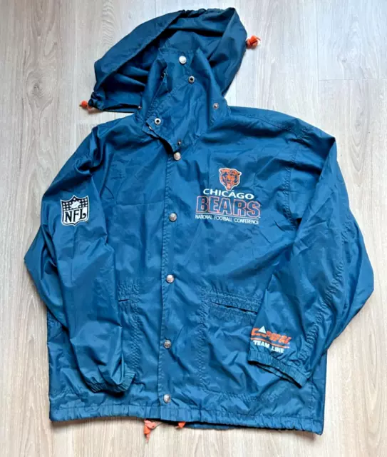 1991 Campri Chicago Bears Windbreaker Jacke NFL 90er Vintage Druck Team Line 53"