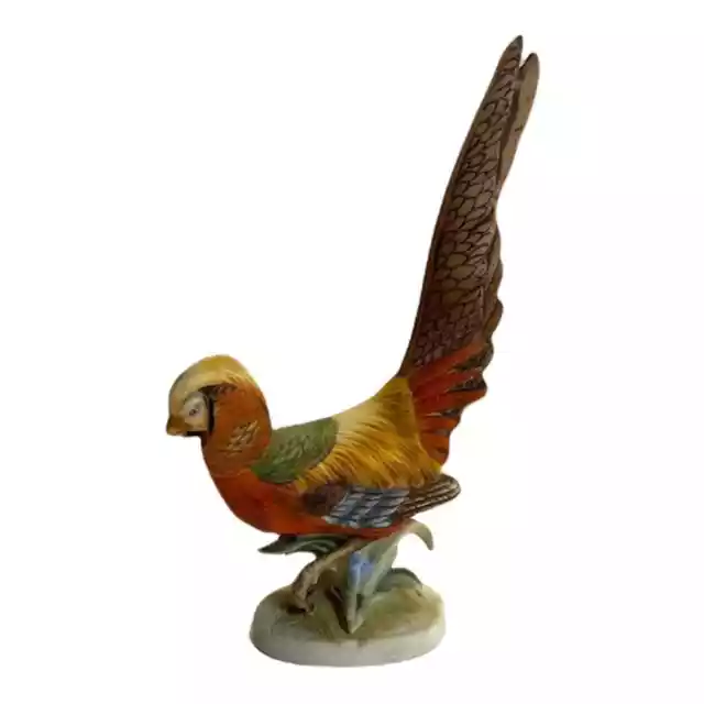 Lefton Pheasant Bird Figurine Hand Painted 8 inch Vintage Home Decor Colorful