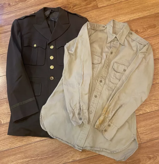 Ww2 Us Army Dress Jacket & Khaki Shirt