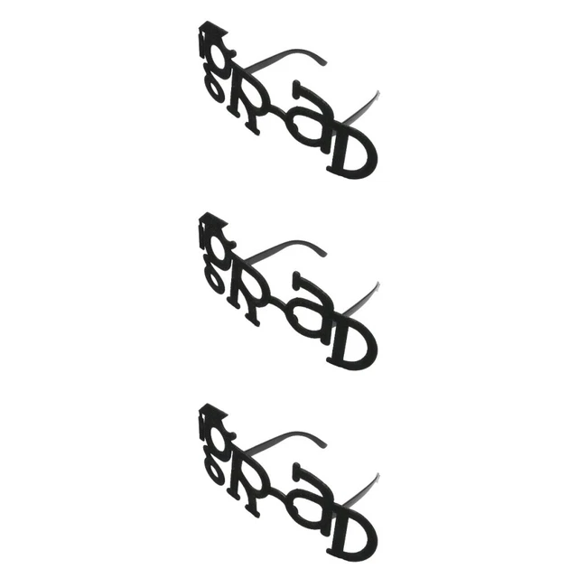 3 piezas Gafas decorativas en forma de grado para foto utilería accesorio de disfraz