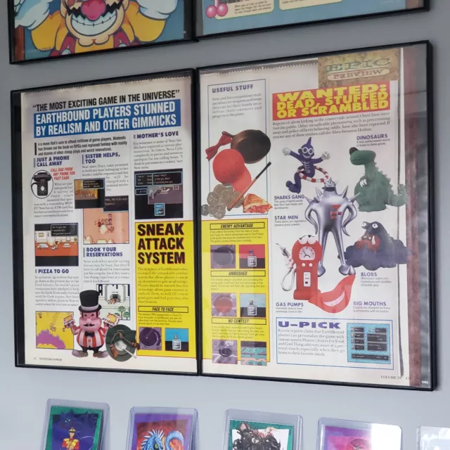 FRAMED Retro 1995 SNES Earthbound Game ad/poster Mother 2 Video Game Wall Art