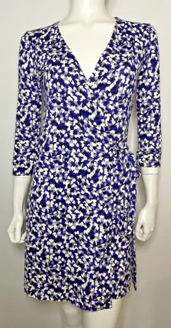 NEW DVF Diane Von Furstenberg Julian Two Mini Purple Size 2 Wrap Jersey Knit NWT