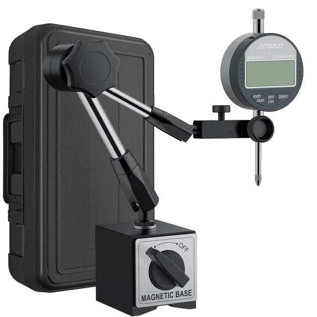 AUTOUTLET Indicatore Digitale a Quadrante con Base Dial Indicator Kit