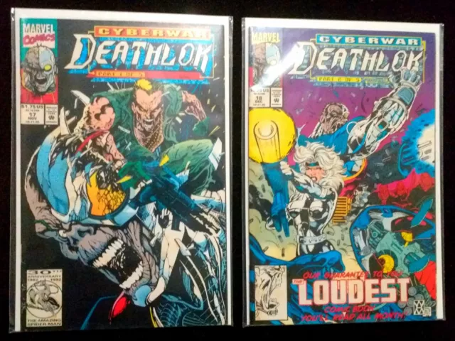 Deathlok #17 & #18 Cyberwar Pt.1 & 2 Jae Lee VFNM 1992 Marvel Comics