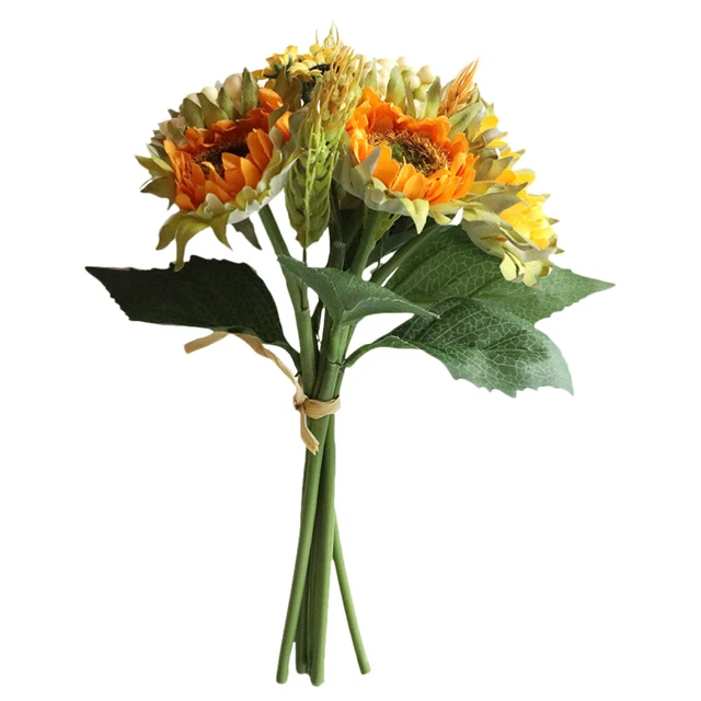 Ramo artificial de tela girasol ramo de novia flores artificiales