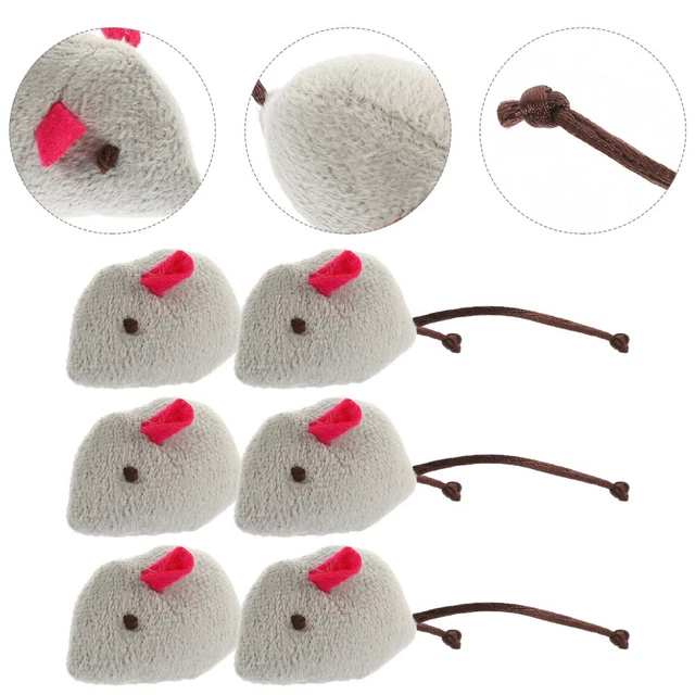 6pcs Interactive  Teasing  Soft Mouse Cat Toy Cat Biting Toy