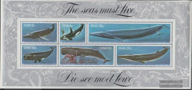 Namibia - África sudoccidental Bloque 5 (completa edición) usado 1980 ballenas