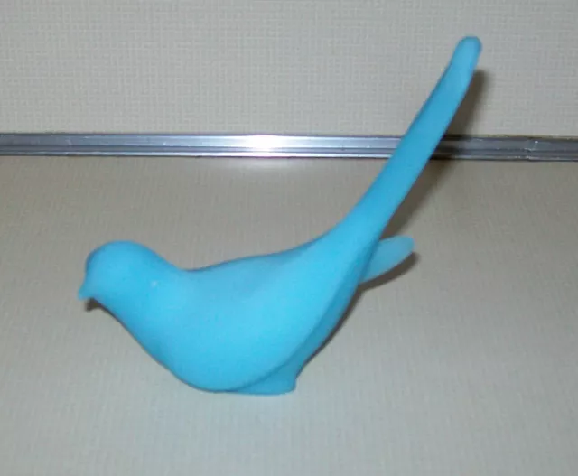 Fenton Blue Satin Glass Undecorated  Bird of Happiness Dove Figurine