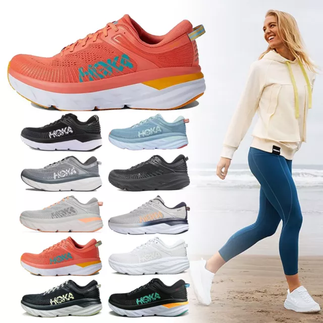 HOKA ONE ONE Bondi 7 Women's Athletic Running Shoes Sports Gym Walking ...