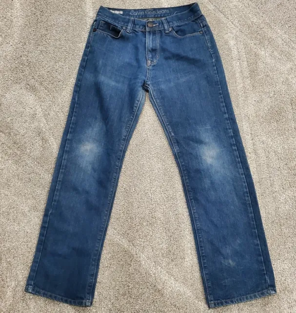 Calvin Klein Jeans Rebel Slim Straight Dark Wash Girls Jeans Size 14