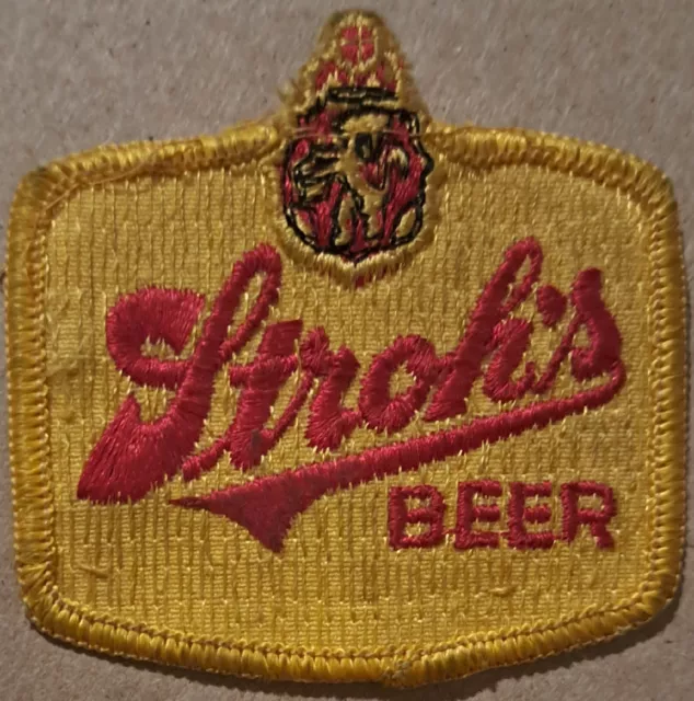 Stroh's Beer 1970s embroidered sew on patch