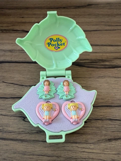 Ancien Étui Polly Pocket Bluebird – Boucles D'oreilles Jouet – Vert – 1991 – Occasion Vintage