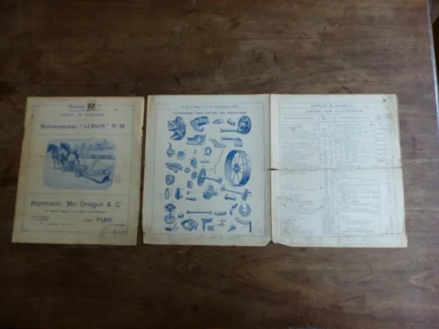 prospectus catalogue agricole : pièce moissonneuse ALBION n° 10 de  1920 3