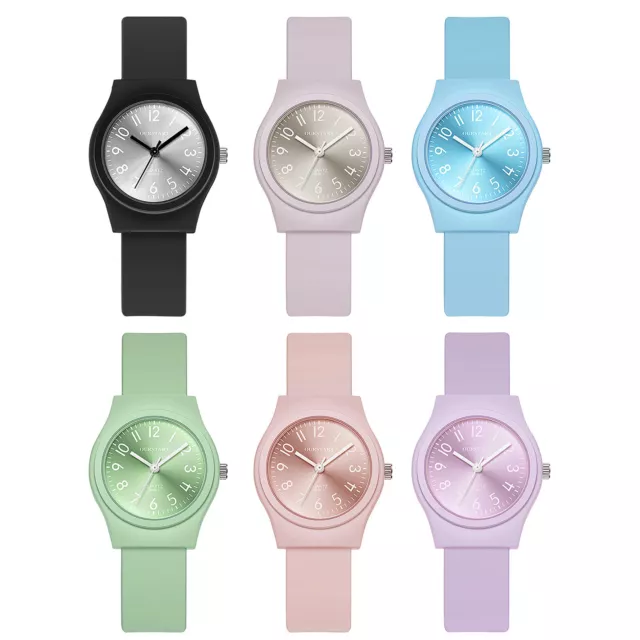 Casual Rhinestone Jelly Gel Silicone Band Quartz Wrist Watch for Boy Girls Teens