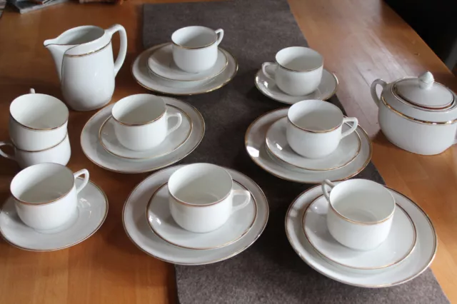 Eschenbach Bavaria Porzellan Tee- Kaffeeservice mit Goldrand 60er Jahre