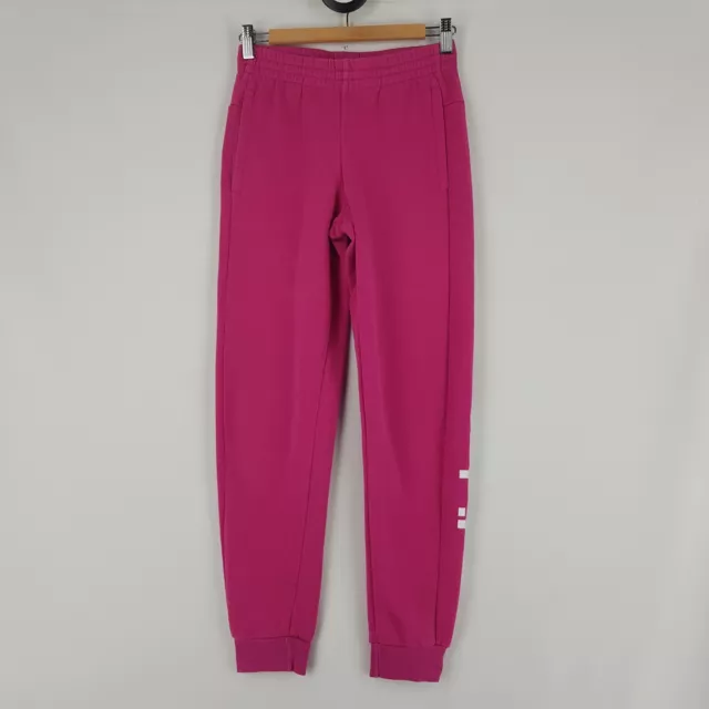 Adidas Girls 11-12 Yrs Pink Straight Ribbed Hem Track Pants Sweatpants