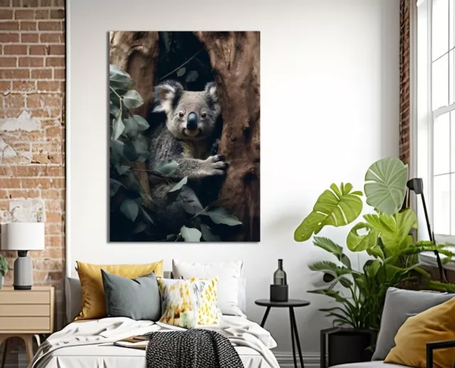 Cute Koala bear print animal canvas wall art nature Forest picture Wildlife art