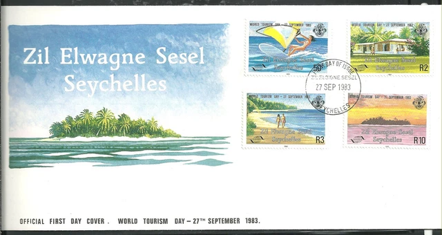 1106/Seychellen Äußere FDC ETB 1983 66-69 Tourismus Strand Insel