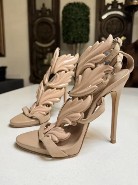 Giuseppe Zanotti Cruel Nude Suede Ankle Heels Sandals Womens Shoes EU 35 U.S. 5