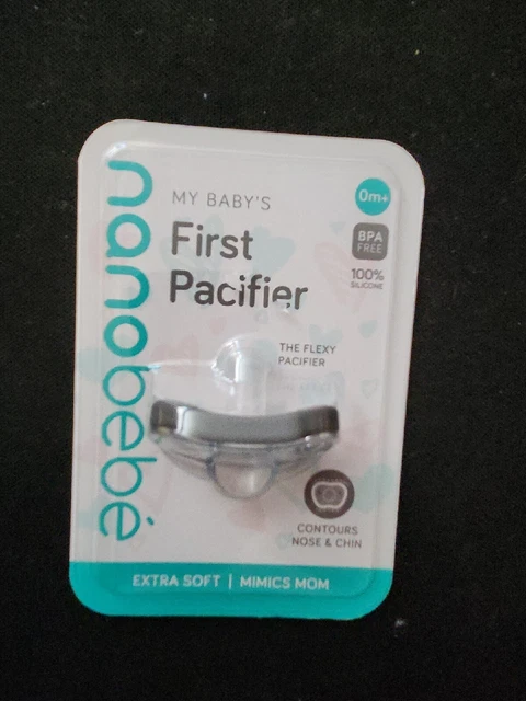 Nanobebe my First Pacifier Newborn BPA free 100% silicone extra soft mimics mom