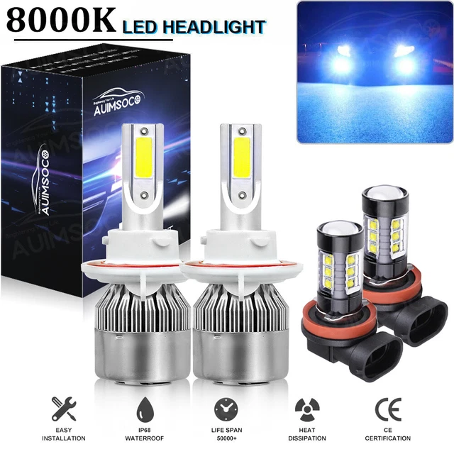 Para For Chevy Cruze 2011-2014 2015 Faro LED Hi/Lo+Combo de luz antiniebla 8000K