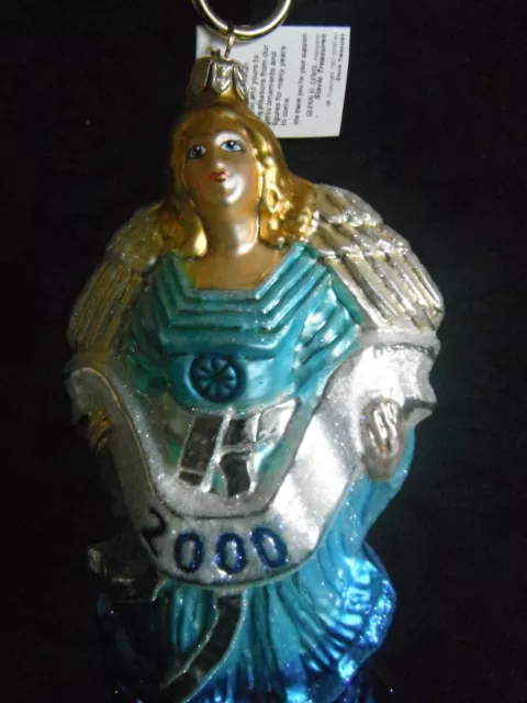 Slavic Treasures Millennium Angel retired RARE blown glass ornament collectible