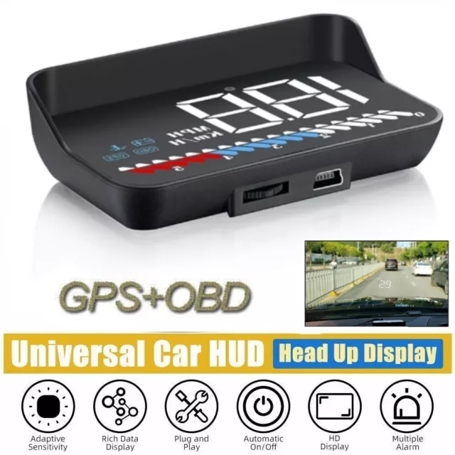 Head Up Display Auto-OBD2 FHD HUD GPS Geschwindigkeit Alarm Projektor Navigation