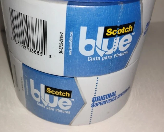 2x 3M SCOTCH BLUE PAINTERS MASKING TAPE 2 IN x 60 YD Yard #2090 MEDIUM Two Rolls