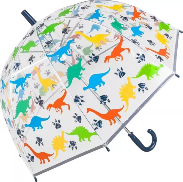 Kids Boys Girls Childrens Clear Bubble Dome Umbrella Brolly School Travel