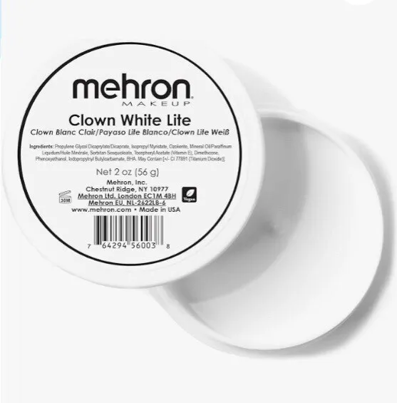 Mehron Clown White Face Paint 7 oz Costume Stage Theatrical makeup