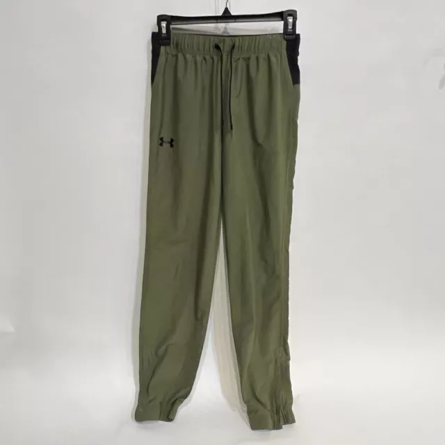 Under Armour UA Joggers YXL Youth Large Lightweight Pants Boys Tapered Olive Grn