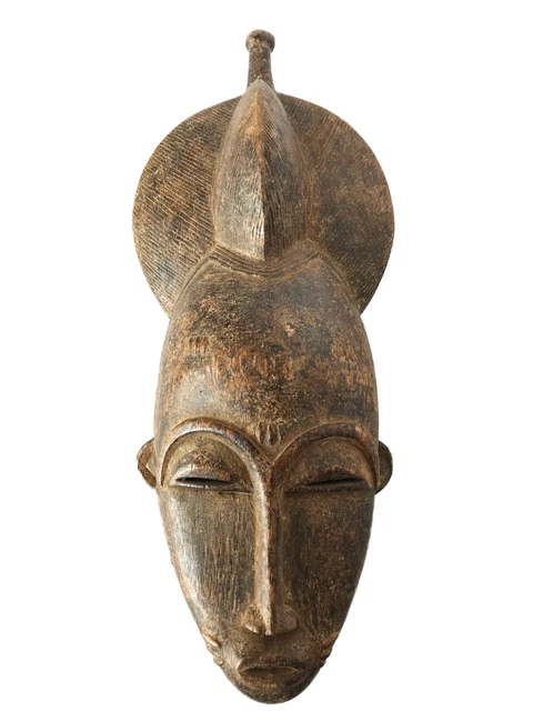 Superb African Baule Portrait Mask Cote D'ivoire 18.5" H