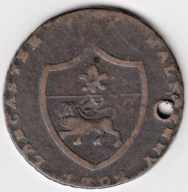 1792 John of Gaunt Duke of Lancaster 1/2 Penny Conder Token Lancashire  DH#31