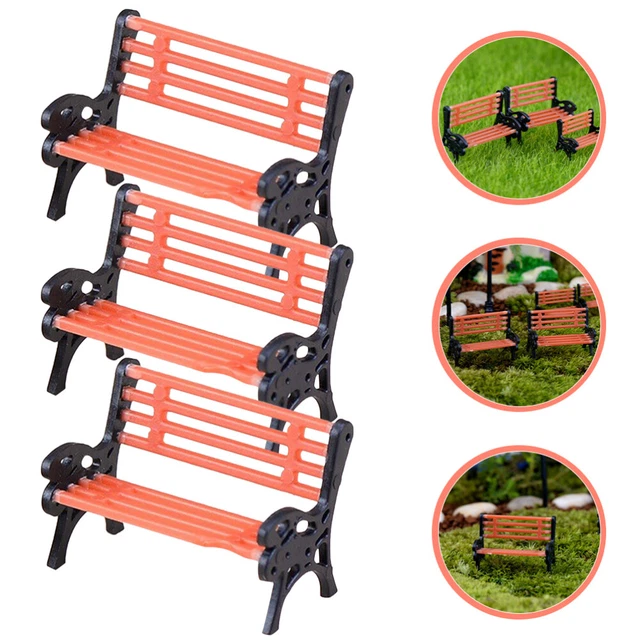 3Pcs Dekorative Miniatur Möbel Fee Bänke Miniatur Sofas 3