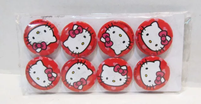 Hello Kitty 2012 Sanrio Set Of 16 Refrigerator Fridge Magnets 1" Wide Red
