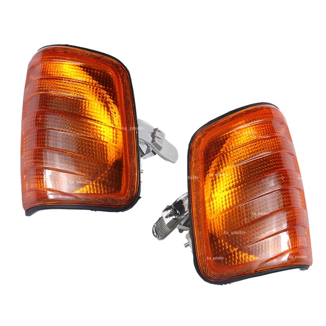 Pair L+R Amber Corner Lights Turn Signal For Mercedes W124 E-Class Sedan 1985-95