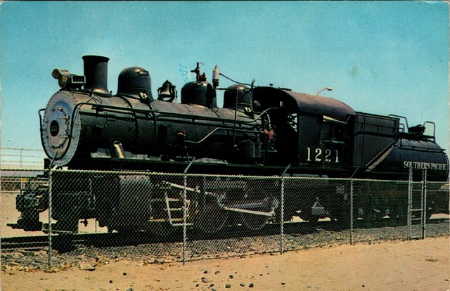 Southern Pacific RR Engine #1221 Vintage Railroad Locomotive Postcard New Mexico