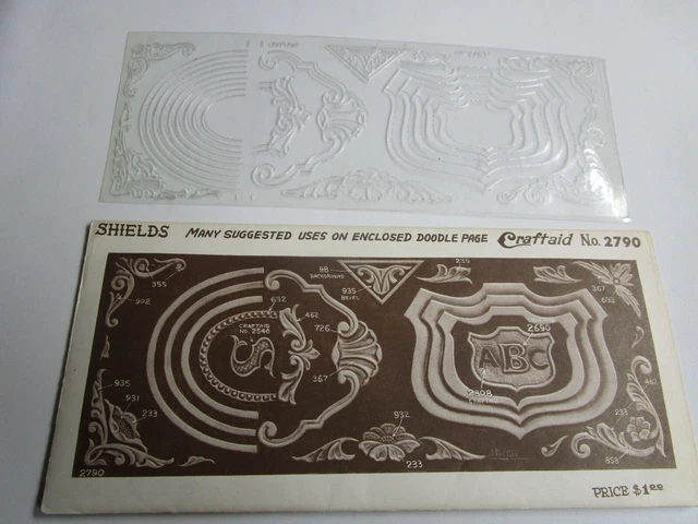 Escudos de cuero vintage Craftaid #2790 - también página de garabatos serie 7 páginas 3.
