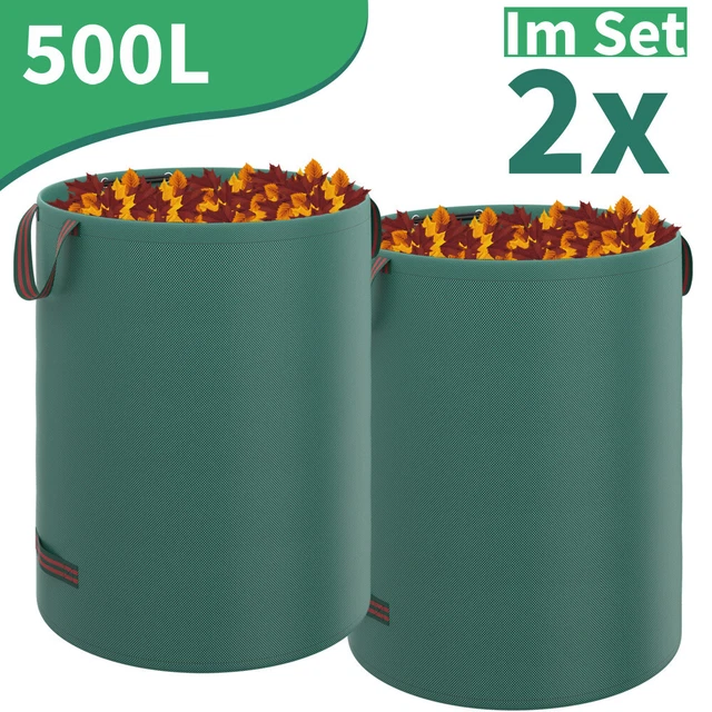 2 x 500L Laubsack Gartensack Rasensack Gartenabfallsack Abfallsack Gartentasche