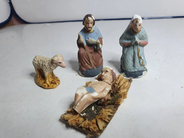 Anciens Santons De Provence En Plâtre 9.5 Cm – Crèche De Noël