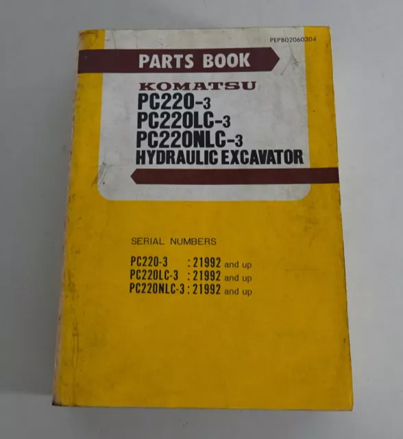 Parts Catalogue Komatsu Hydraulic Bagger PC220-3/PC220LC-3/PC220NLC-3 Stand 86