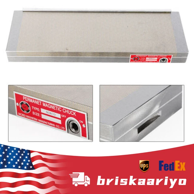 Fit 6x18 Inch Grinding Machine Fine Pole Permanent Magnetic Sucker Brass Panel