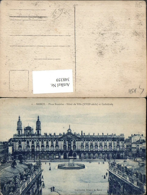 348359,Lothringen Meurthe-et-Moselle Nancy Place Stanislas Hotel de Ville et Cat