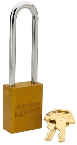 American Lock Keyed Different Lockout Padlock 3" Shackle Clearance, 1/4" Shac...