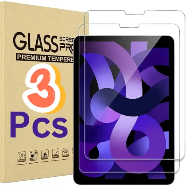 iPad 10th 9th 8th 7th 6th 5th Gen Screen Protector Air 4th mini Tempered Glass