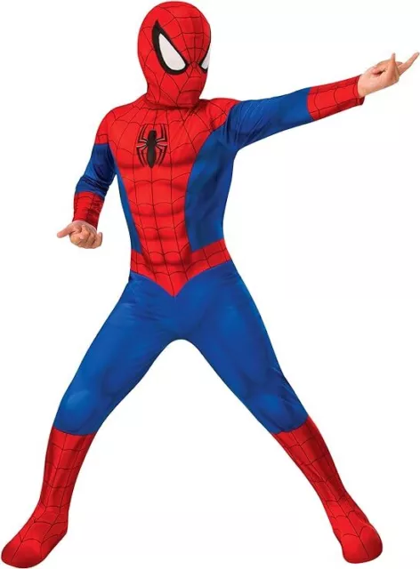 Rubie's Costume Classic Spiderman Deluxe Tuta Carnevale con Copriscarpe Maschera