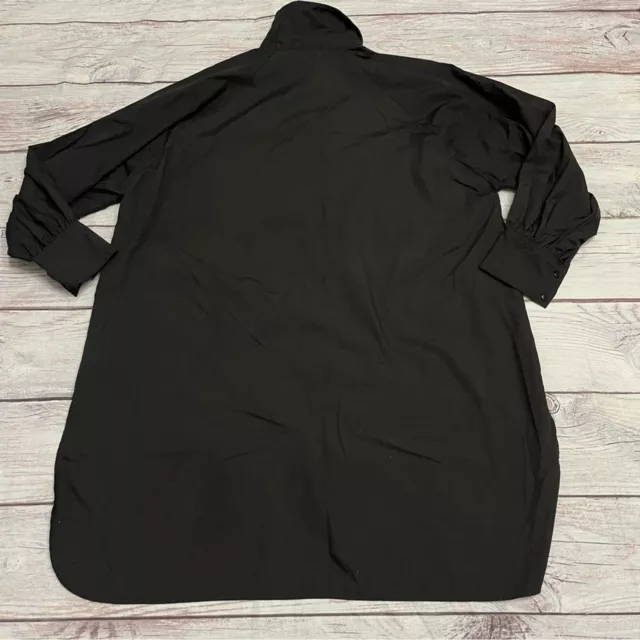 ASOS Boyfriend Shirt Dress Mini with Blouson Sleeve Black size 10 / one size 2