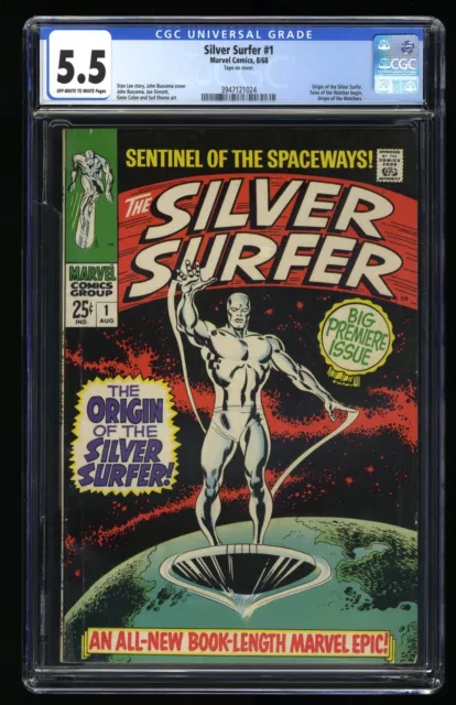 Silver Surfer (1968) #1 CGC FN- 5.5 Origin Issue 1st Solo Title! Marvel 1968