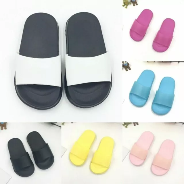 Flip Flops Shower Slider Plain Slip On Sliders Children Kids Boys Girls Sandals