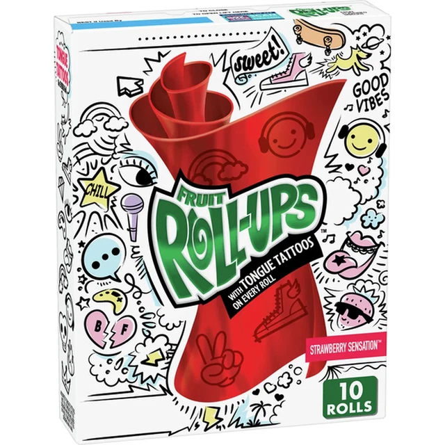 FRUIT ROLLUPS FRUIT Flavored Snacks, Strawberry, 10 ct Kosher £11.54